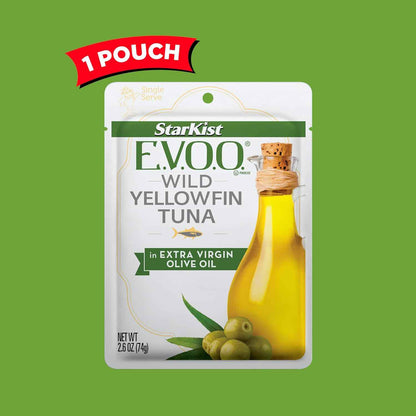 StarKist E.V.O.O. Yellowfin Tuna Pouch – No-Prep Office Lunch Straight from the Pouch, 2.6 oz Single Serve