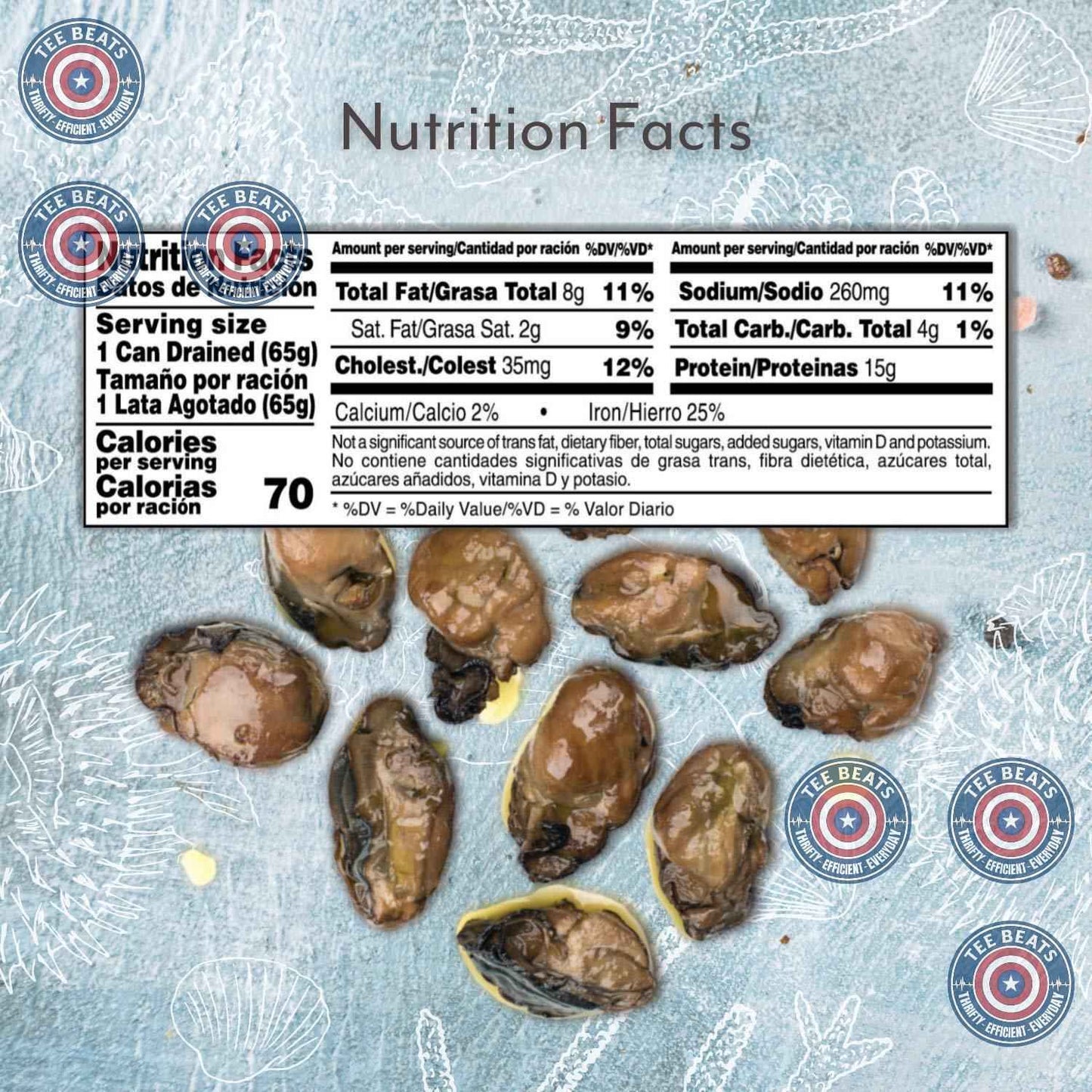 Roland Foods Cherrywood-Smoked Pacific Oysters – Premium Hand-Packed Tin for the Fine Dining Enthusiast, 3 oz Single-Serve