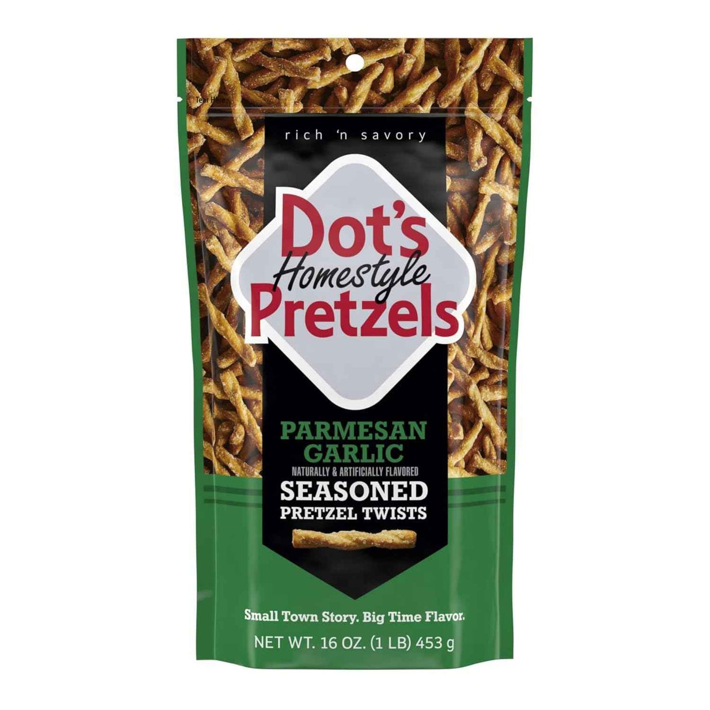 Dot's Pretzels Parmesan Garlic Twists – Family Snack for Kids' Lunches, Playdates, and After-School Munching, 16oz Bag