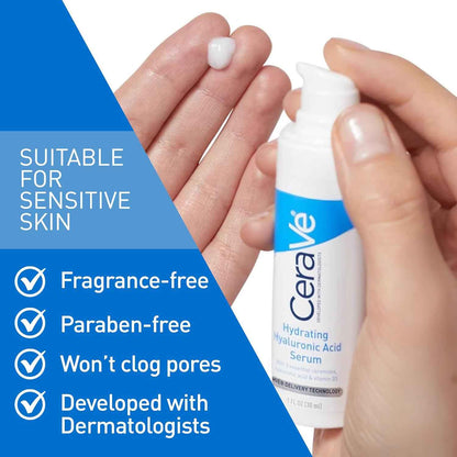 CeraVe Hyaluronic Acid Serum – Thoughtful Skincare Gift for Her, Fragrance Free Hydrating 1 oz