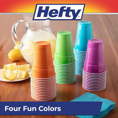 Hefty Party On Red White and Blue Cups – Coordinated Holiday Centerpiece Drinkware for Themed Dinner Parties, 16 and 18 oz
