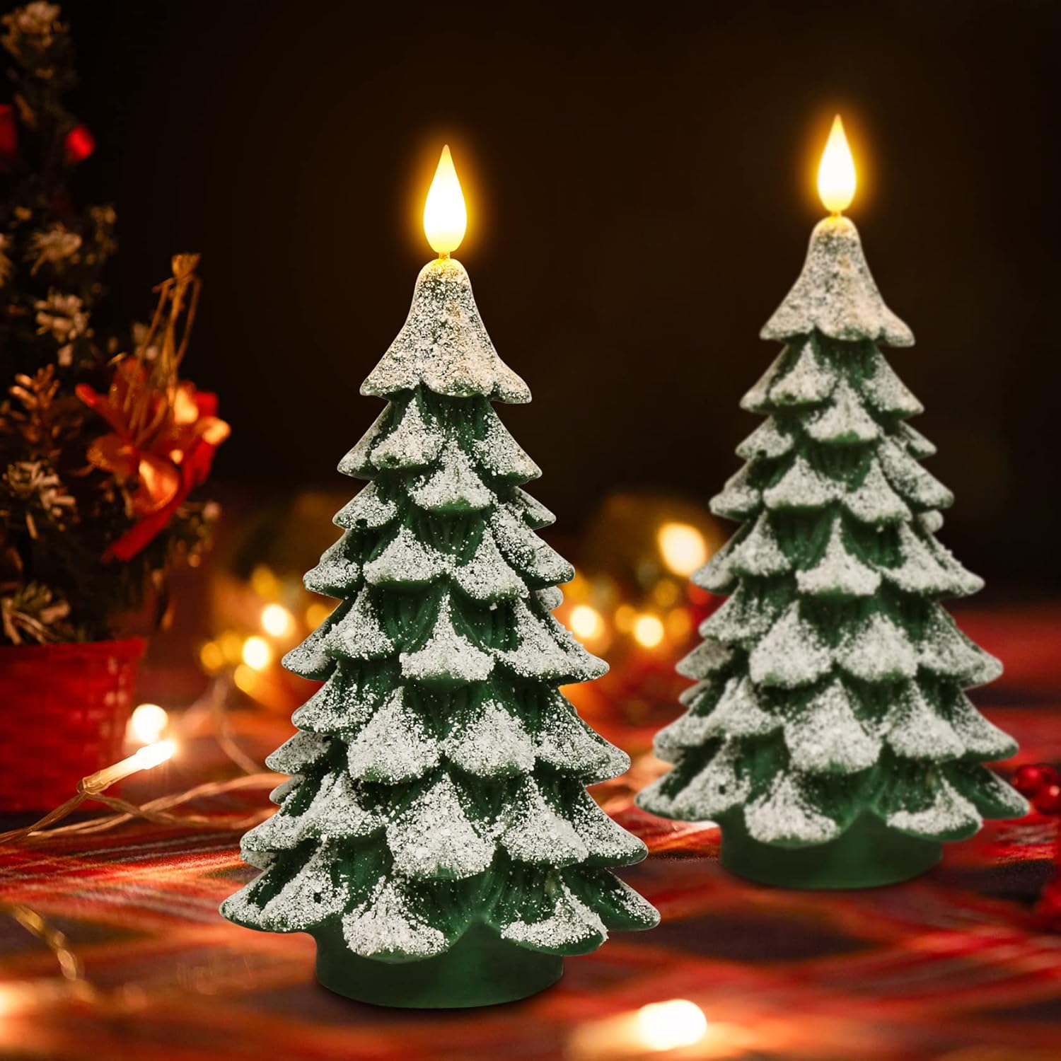 PChero Christmas Tree LED Candle – Thoughtful Holiday Gift for Mom & Friends, Pre-Packaged Gift Box with Remote Timer