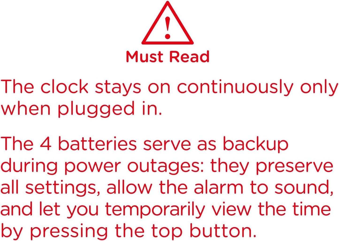 Peakeep Slim LED Clock – Study Room Timer and Alarm for Students with Loud 100 dB Wake-Up