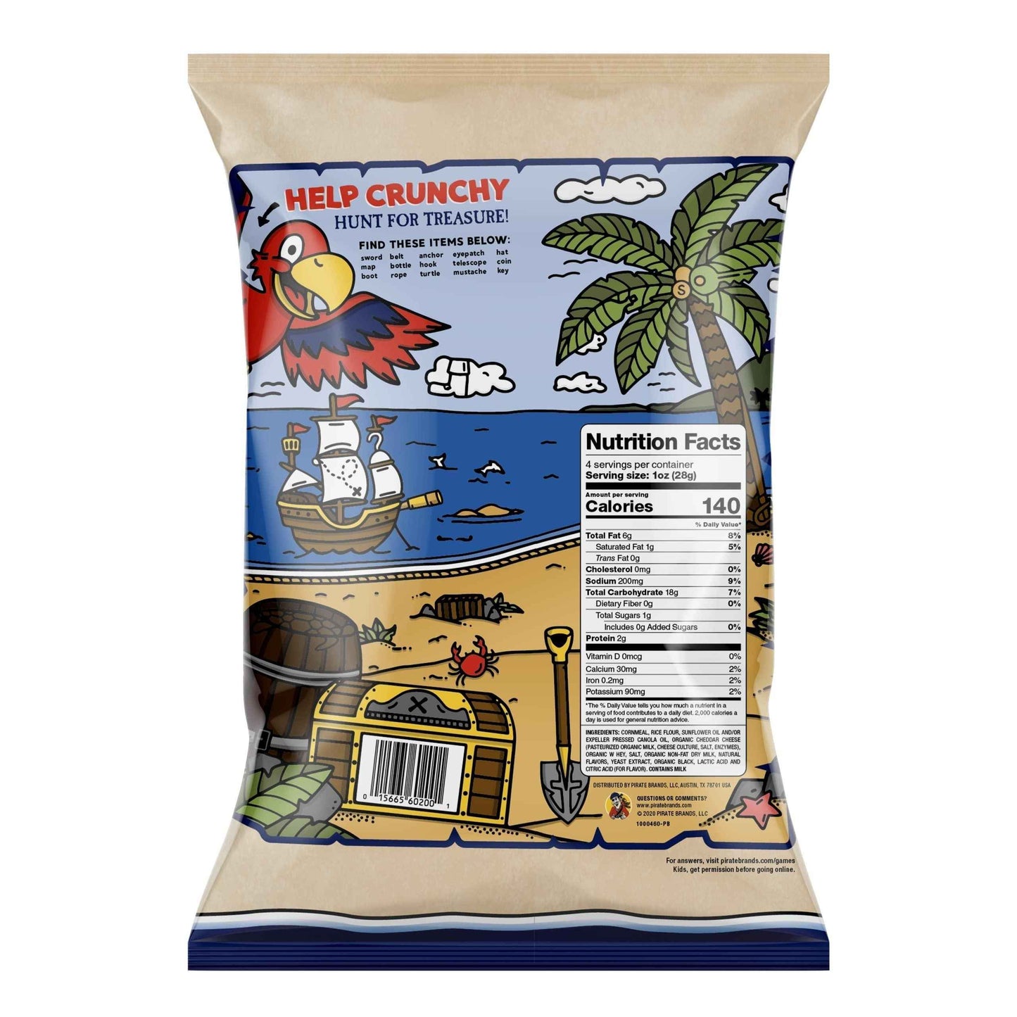 Pirate's Booty Aged White Cheddar Cheese Puffs – Allergen-Safe Nut-Free Family Snack, Classroom and Birthday Party