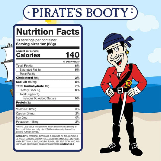 Pirate's Booty Aged White Cheddar Cheese Puffs – Guilt-Free Guilt-Free Snacking, Baked Not Fried Real Cheese