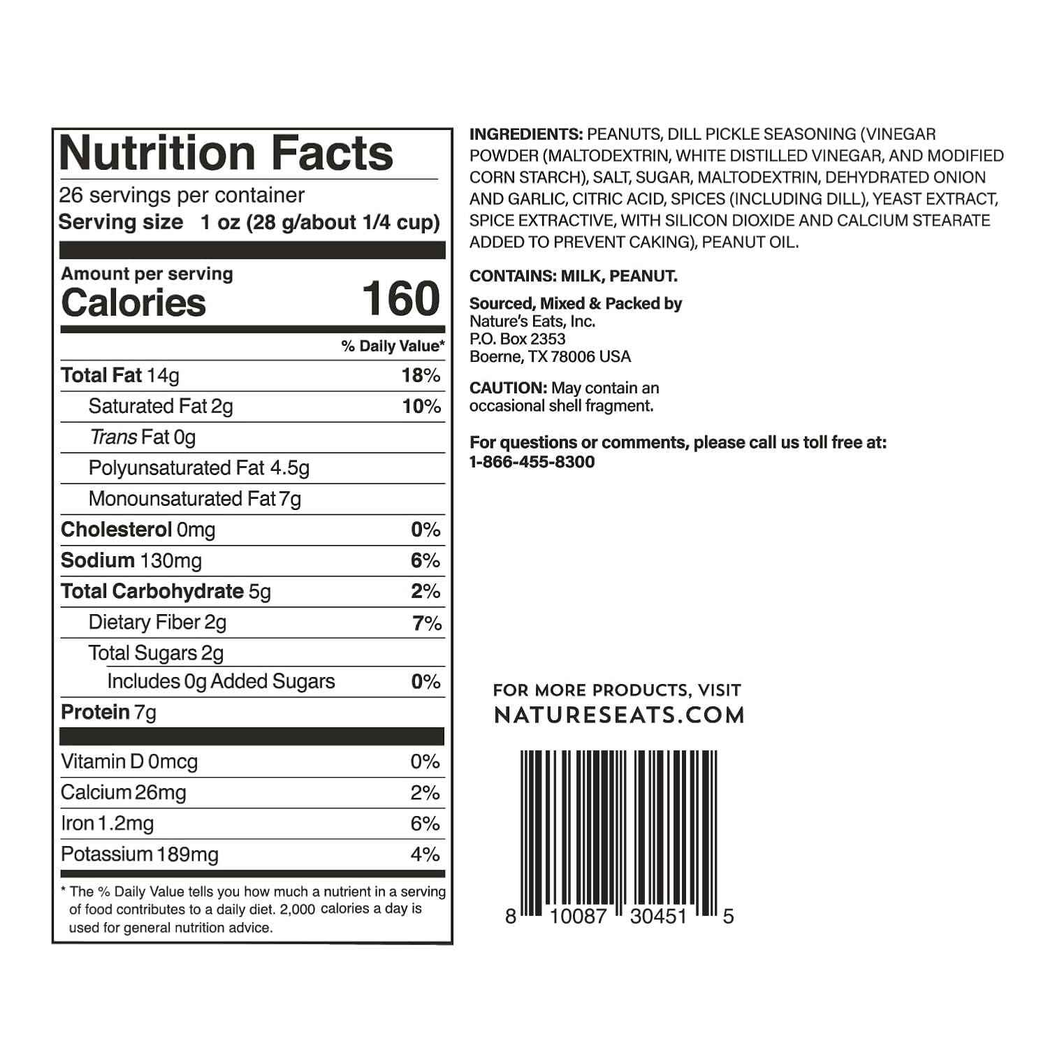 Nature's Eats Dill Pickle Peanuts 26oz – Resealable Shareable Snack for Tailgating, Camping, and Patio Lounging