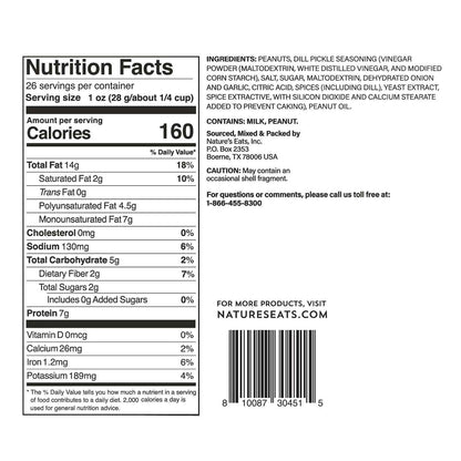 Nature's Eats Dill Pickle Peanuts 26oz – Resealable Shareable Snack for Tailgating, Camping, and Patio Lounging