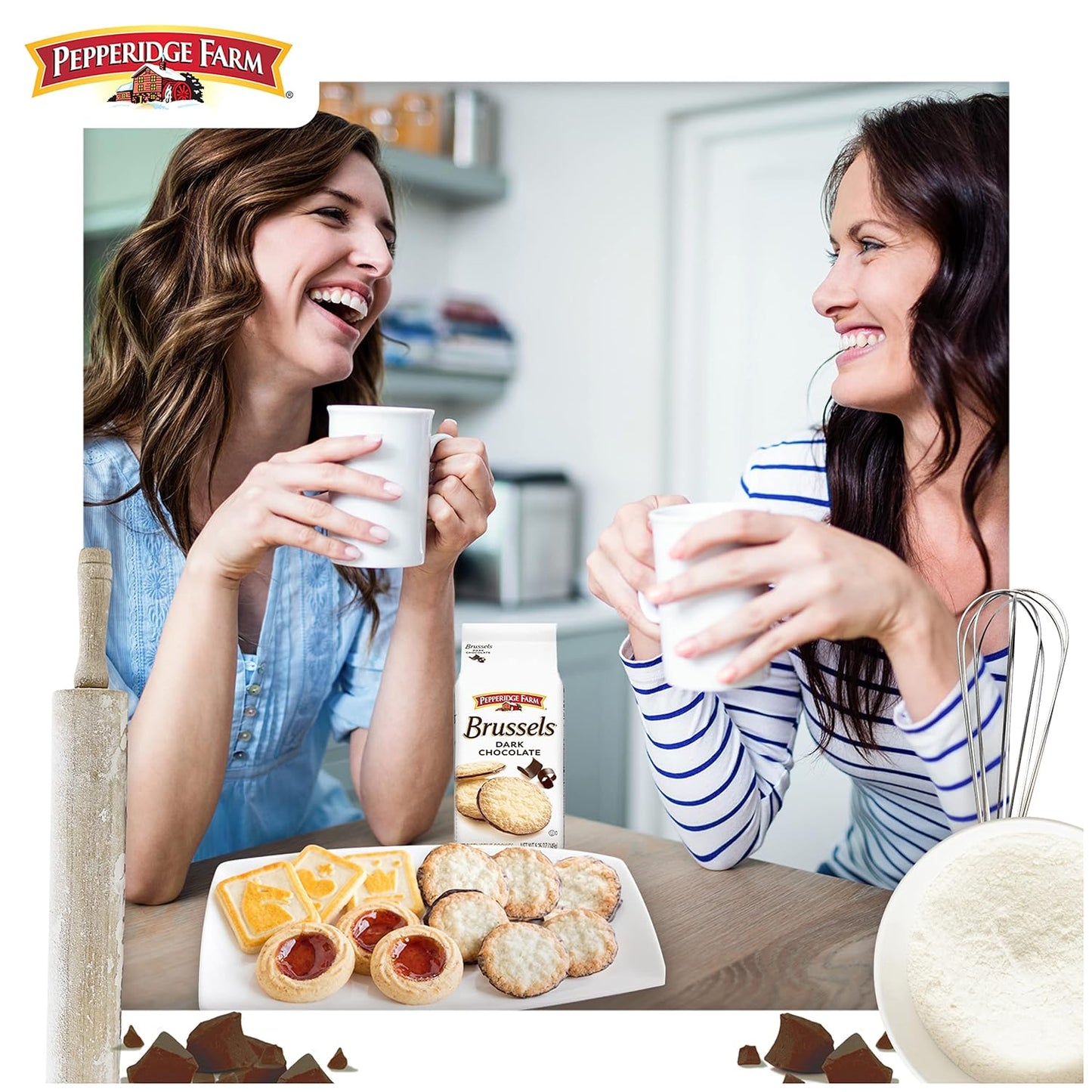 Pepperidge Farm Brussels Dark Chocolate Cookies – Hand-Crafted Artisan Treat for the Curated Coffee Bar, Premium Everyday Indulgence