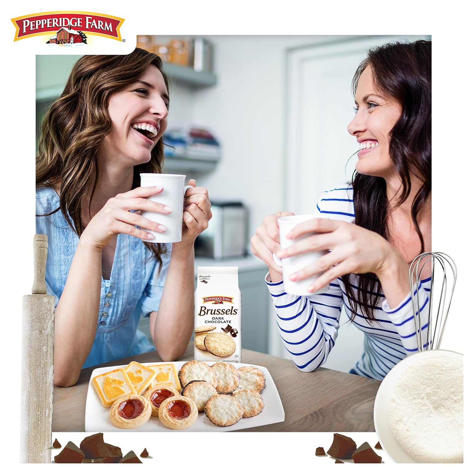 Pepperidge Farm Brussels Dark Chocolate Cookies – Hand-Crafted Artisan Treat for the Curated Coffee Bar, Premium Everyday Indulgence