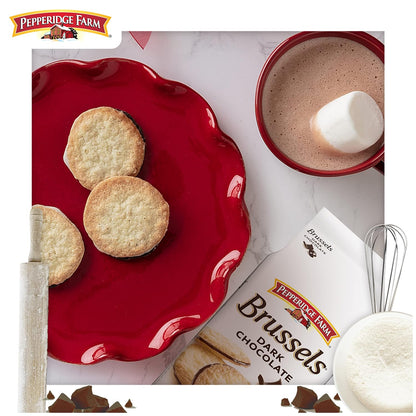 Pepperidge Farm Brussels Dark Chocolate Cookies – Hand-Crafted Artisan Treat for the Curated Coffee Bar, Premium Everyday Indulgence