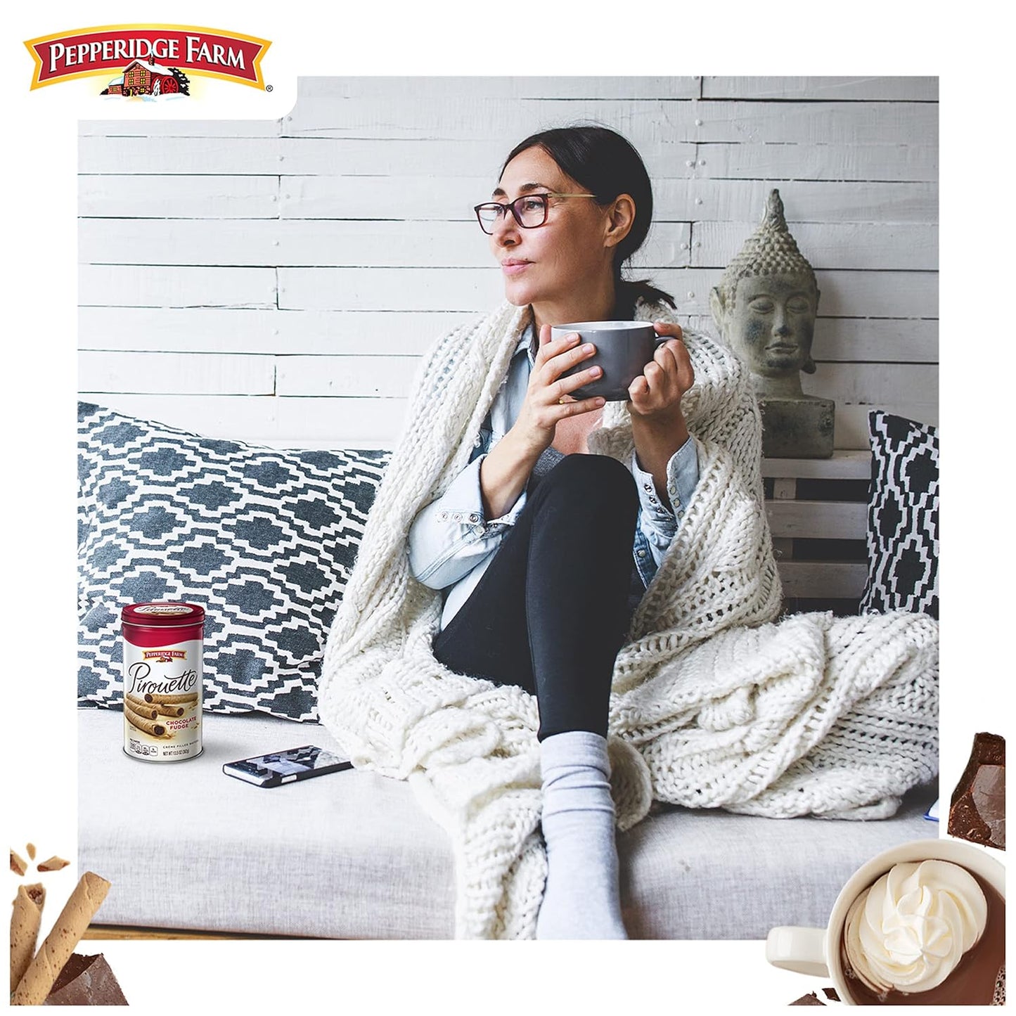 Pepperidge Farm Pirouette Wafers - Elegant Hostess Gift Tin for Holiday Entertaining and Birthday Presents for Her