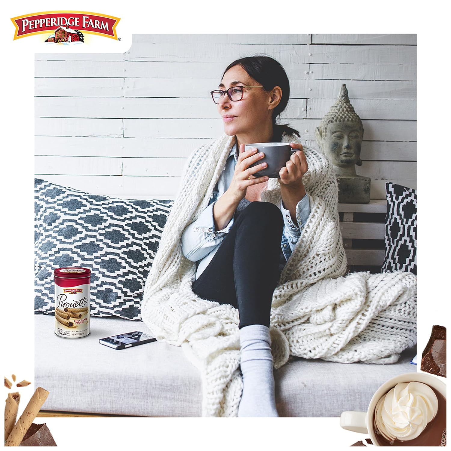 Pepperidge Farm Pirouette Wafers - Elegant Hostess Gift Tin for Holiday Entertaining and Birthday Presents for Her