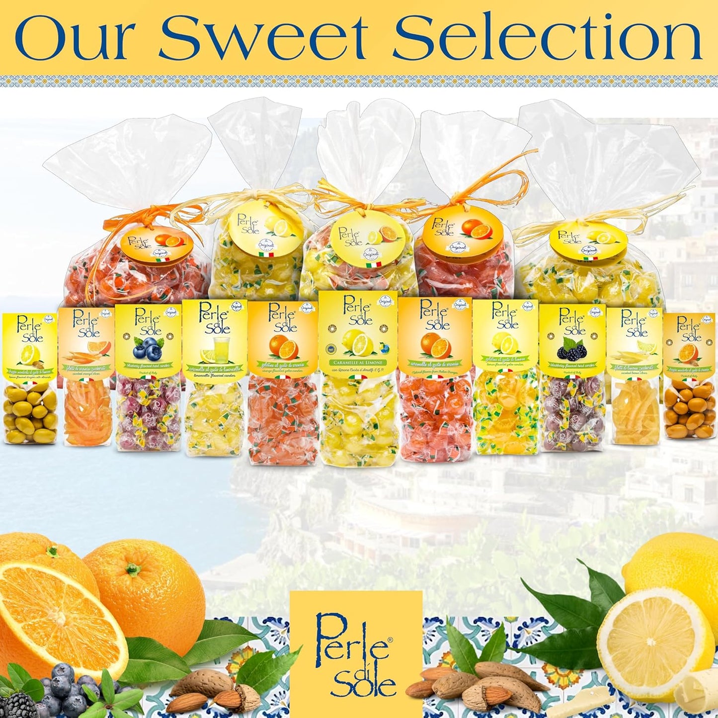 Perle di Sole Blackberry Italian Hard Candy Individually Wrapped – Kid-Friendly Lunchbox Treat, Single-Serve Portion-Controlled Candy