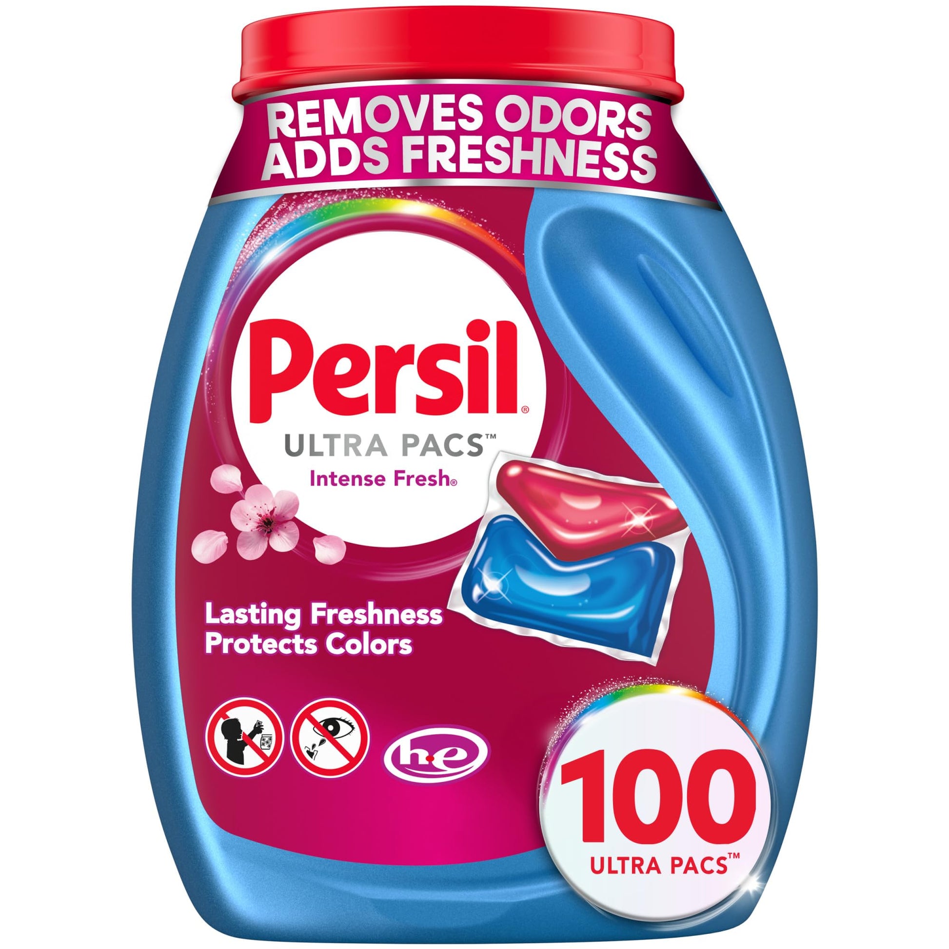 Persil Ultra Pacs Intense Fresh Laundry Detergent – Family-Safe Everyday Wash for Nursery Laundry Loads, Stain-Fighting 100 Count