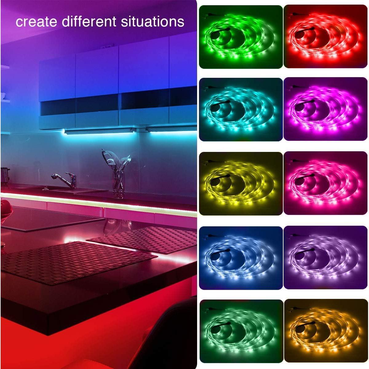 PHOPOLLO Bluetooth LED Strip Lights – Living Room Ambient Accent Lighting with App and Music Sync