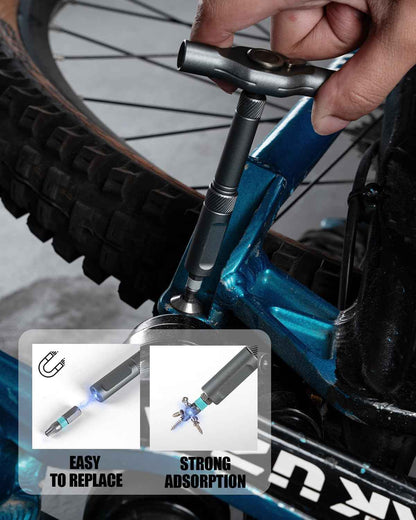 VMAN Ratchet Screwdriver Set – Trailside Bike Repair Tool, Compact Driver for Brake and Seat Adjustments