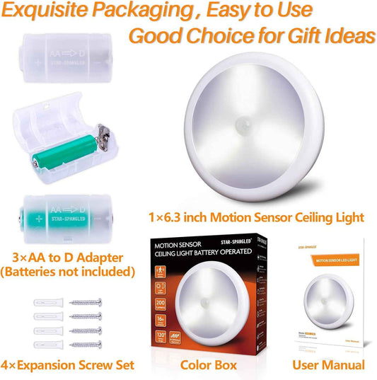 STAR-SPANGLED 6.3" Motion Ceiling Light – Designer-Grade Downlight for Hallways, Closets, and Entryways