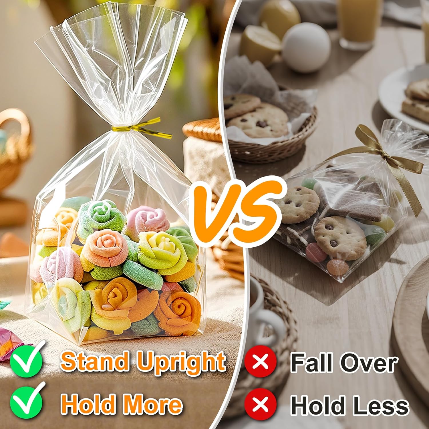 PigPotParty Clear Cellophane Treat Bags 6x9 – Ready-to-Give Birthday Gift Packaging for Homemade Cookies and Holiday Treats