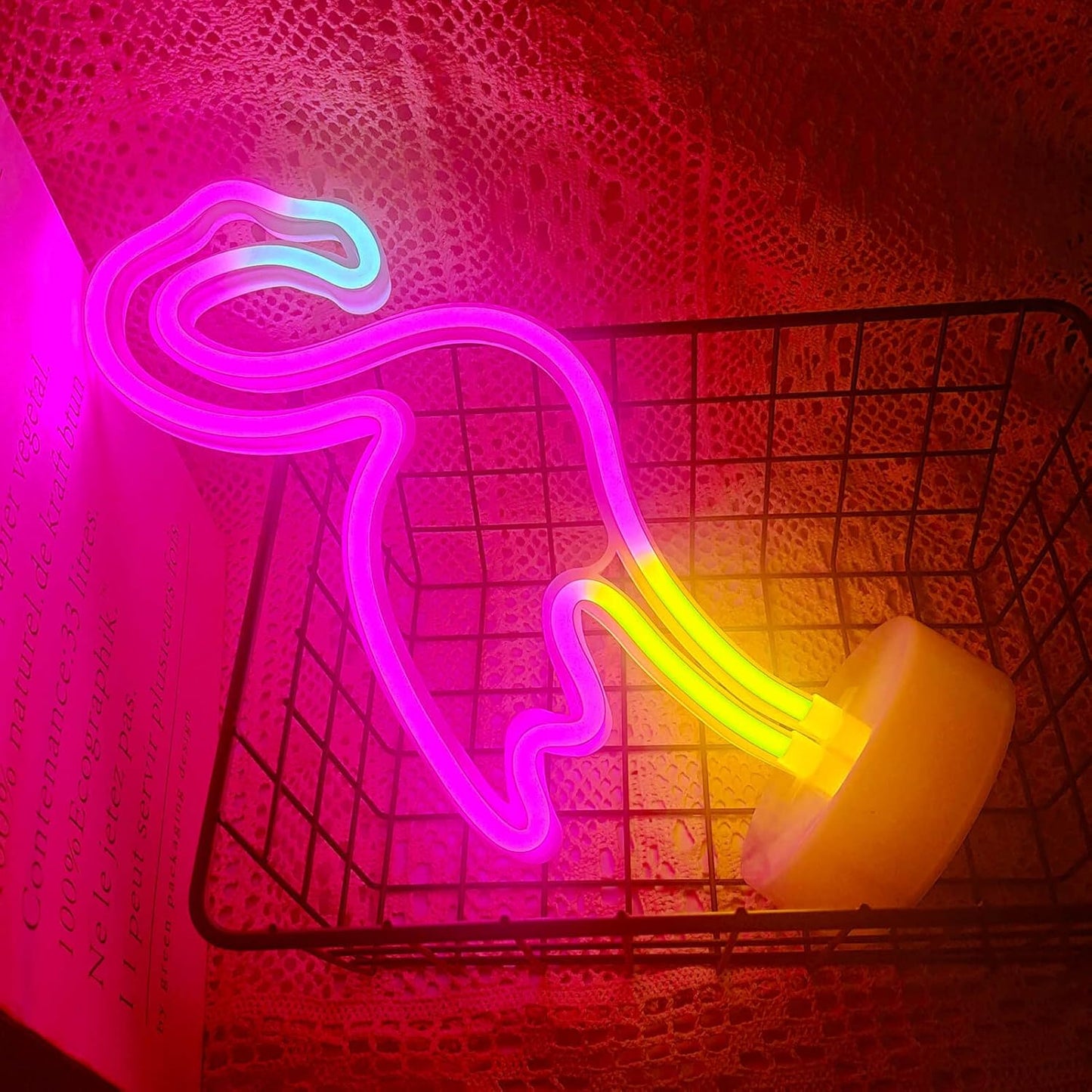 Pink Flamingo LED Neon Sign – Tropical Accent Light for Bedroom Aesthetic and Dressing Table Styling