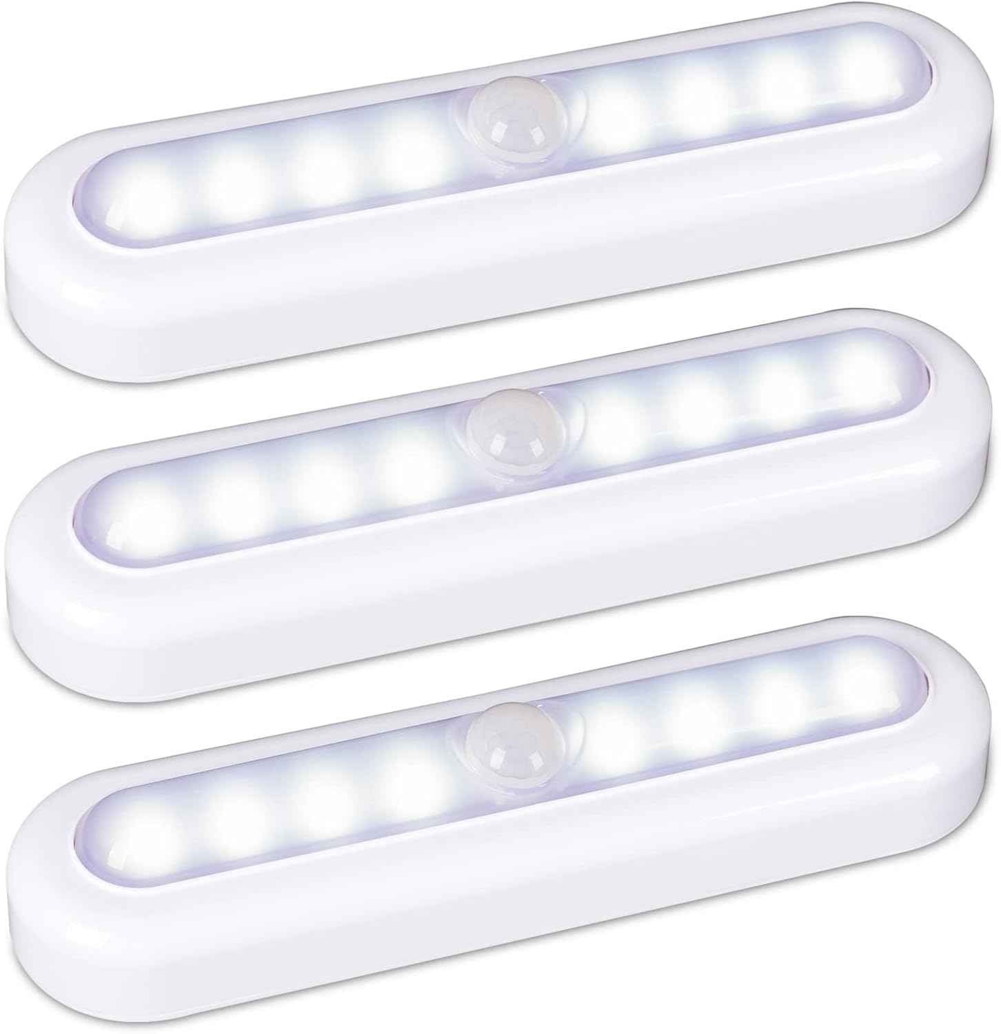 STAR-SPANGLED 3 Pack 7” Motion Sensor Light Indoor Battery Operated – Warm White LED Accent Light for Bedroom, Living Room, and Hallway