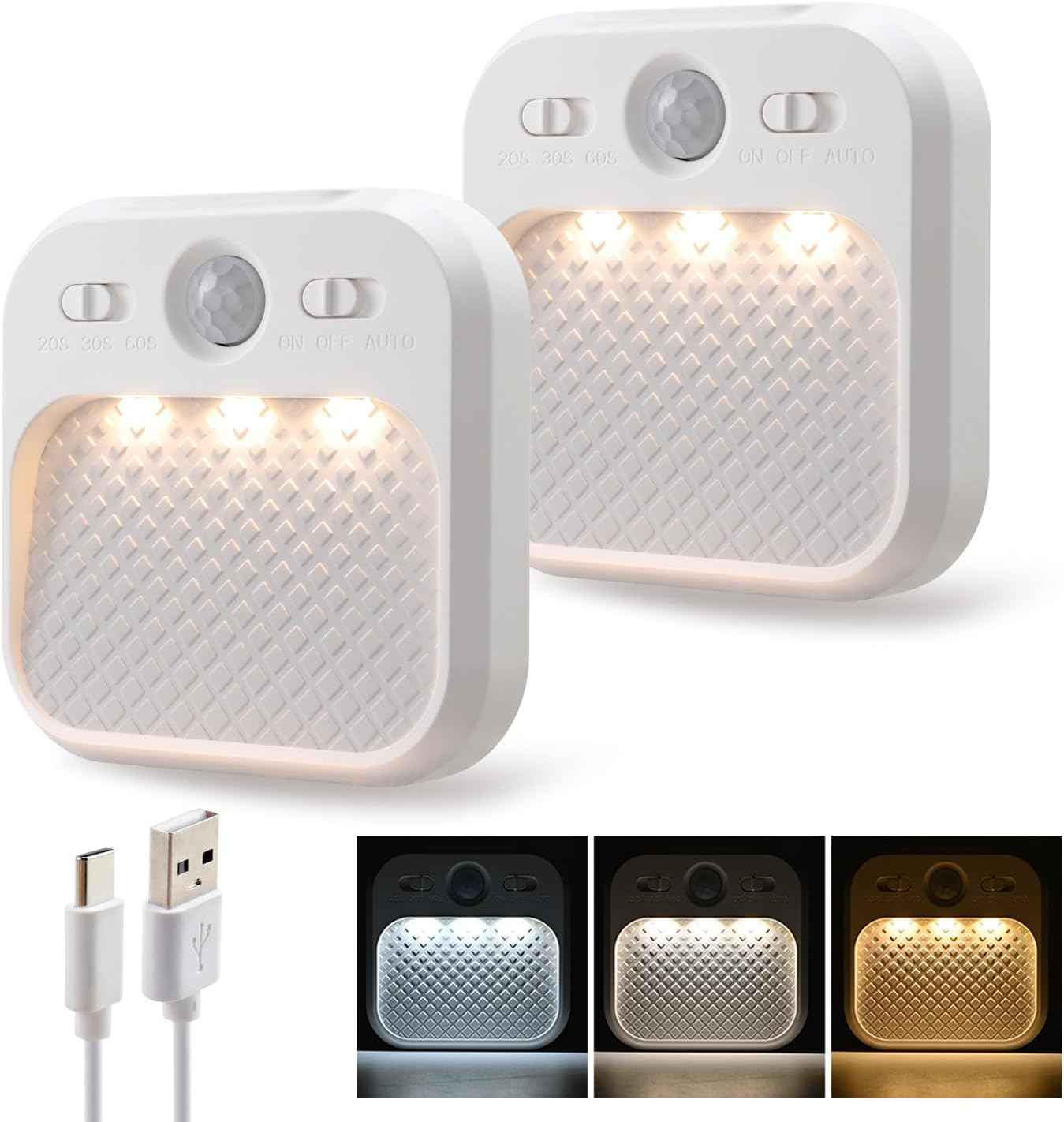 LumaGlow Motion Night Light 2 Pack – Flameless Staircase Safety Light for Elderly Fall Prevention