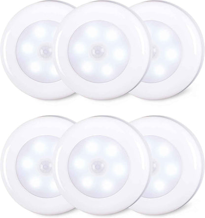 STAR-SPANGLED Motion Sensor Puck Light 6 Pack – Clean, No-Wire Night Light for Minimal Hallways and Closets