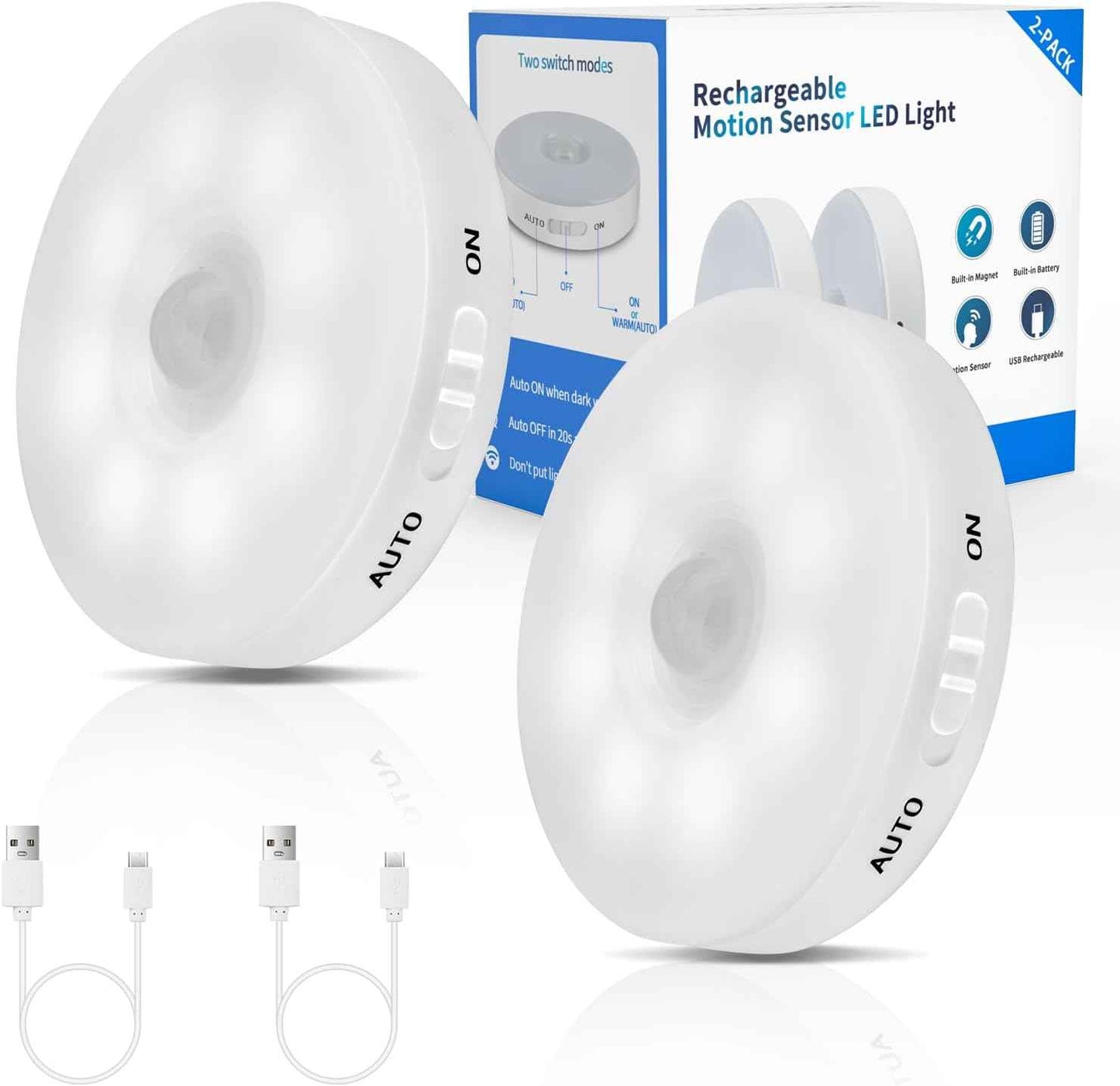 LUMI LIVING Compact Motion Sensor Puck – Clean Stick-On Light for Uncluttered Closet and Under-Cabinet Spaces