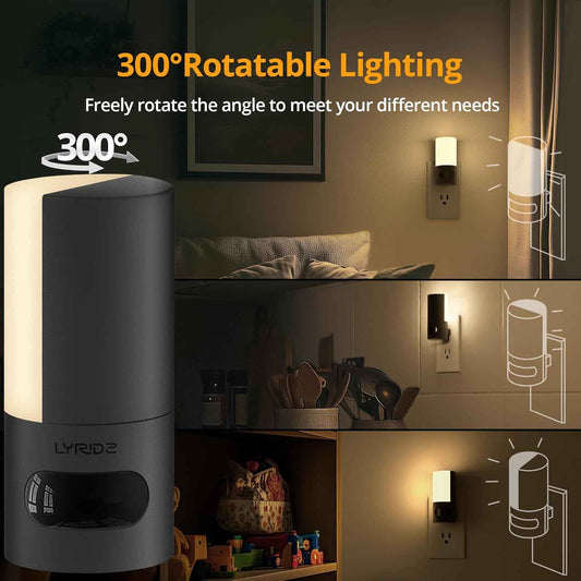 Lyridz Plug-in LED Night Light with Motion Sensor – Flameless Nighttime Lighting for Elderly Parents, Hallway and Stair Safety, 2 Pack