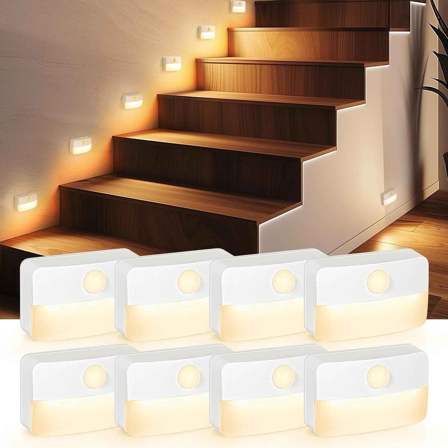 LumiGuard Decor Motion Light – Warm 3000K Glow for Bedroom Ambiance, Stylish Stick On LED Lamp