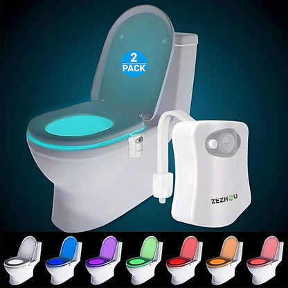 ZEZHOU Toilet Night Light 2 Pack – Fall Prevention Motion Sensor Light for Elderly Seniors, Nighttime Bathroom Safety for Aging Parents