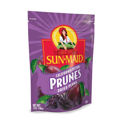 Sun-Maid Pitted Prunes – Lunchbox-Ready Pitted Fruit for Kids' School Meals, 7 oz Bag