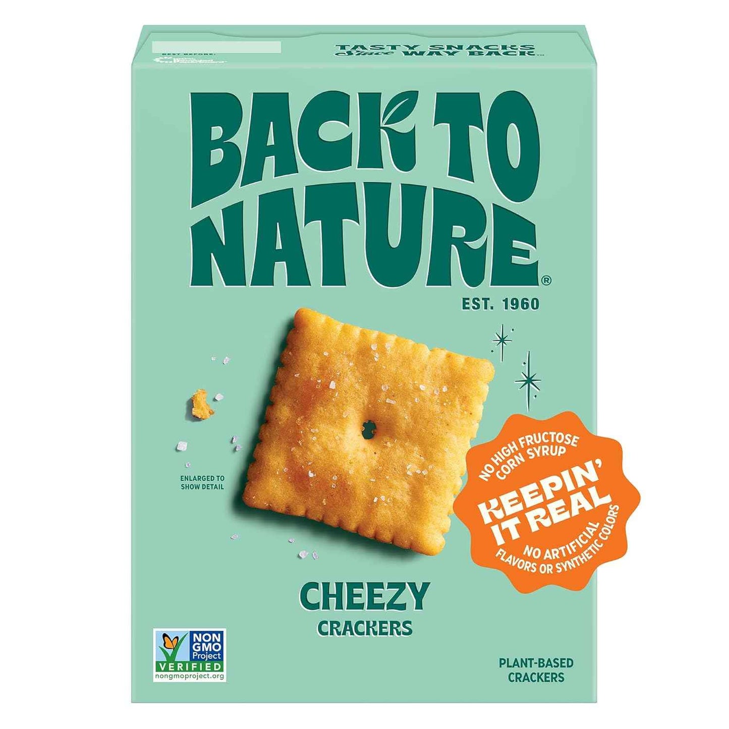 Back to Nature Cheezy Square Crackers – Short-Ingredient Vegan Cheese Cracker for Simple Snack Pantries