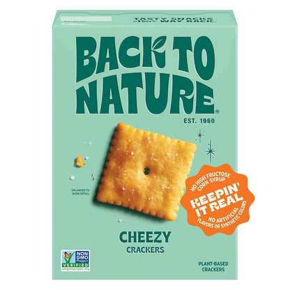 Back to Nature Cheezy Square Crackers – Short-Ingredient Vegan Cheese Cracker for Simple Snack Pantries