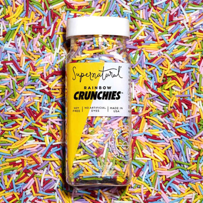 Supernatural Rainbow Crunchies Natural Sprinkles – Plant-Based Dye Free Topping for Vegan Dessert Bars and Clean Label Baking