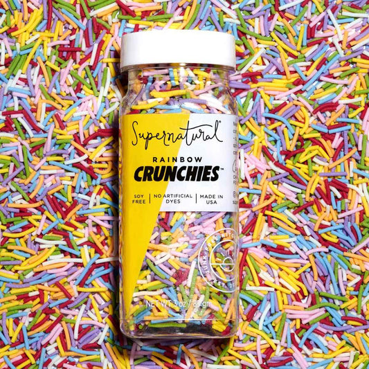 Supernatural Rainbow Crunchies Natural Sprinkles – Plant-Based Dye Free Topping for Vegan Dessert Bars and Clean Label Baking