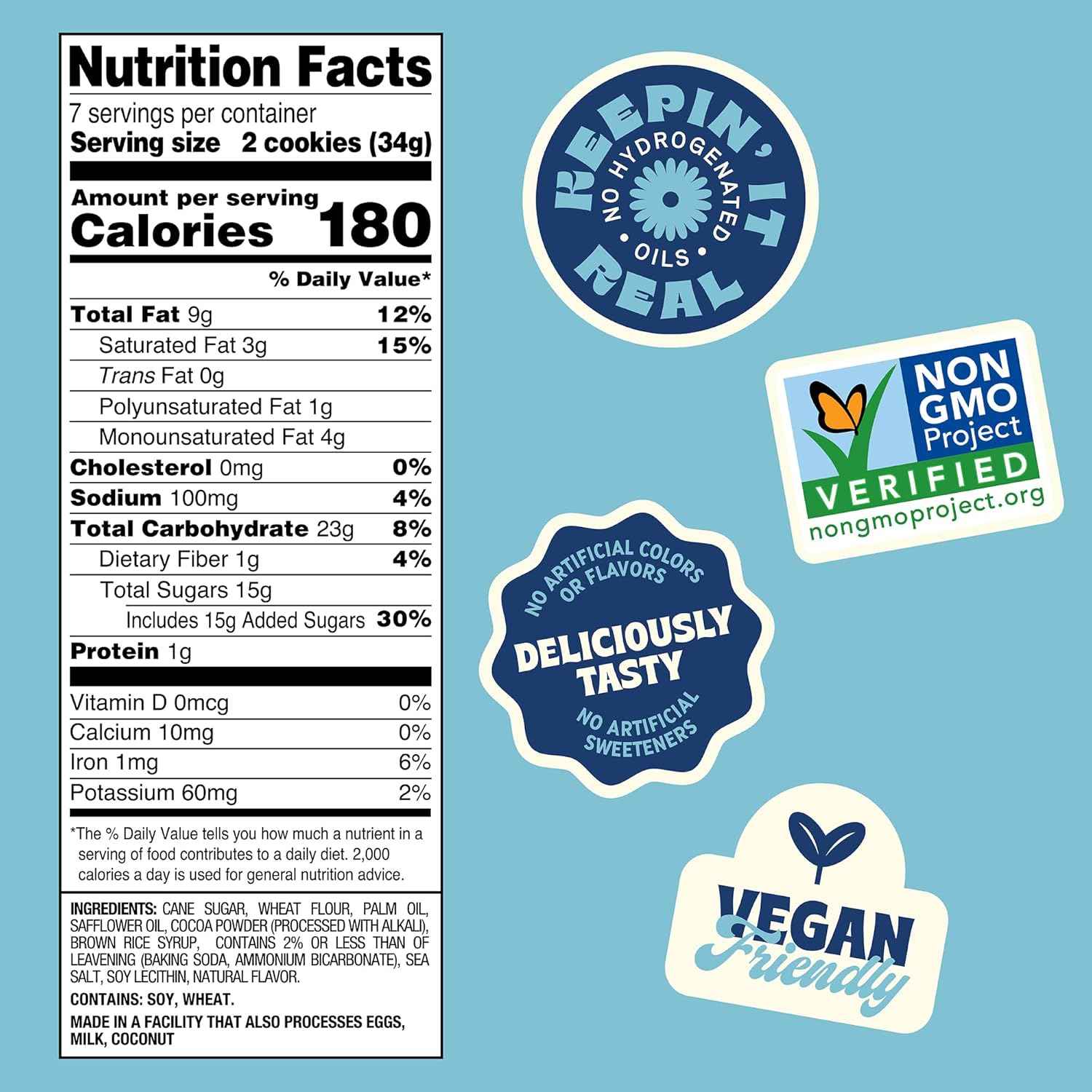 Back to Nature Double Creme Sandwich Cookies – Simple Pantry Snack with Clean Ingredients, Plant-Based Cookies, 8.25 oz