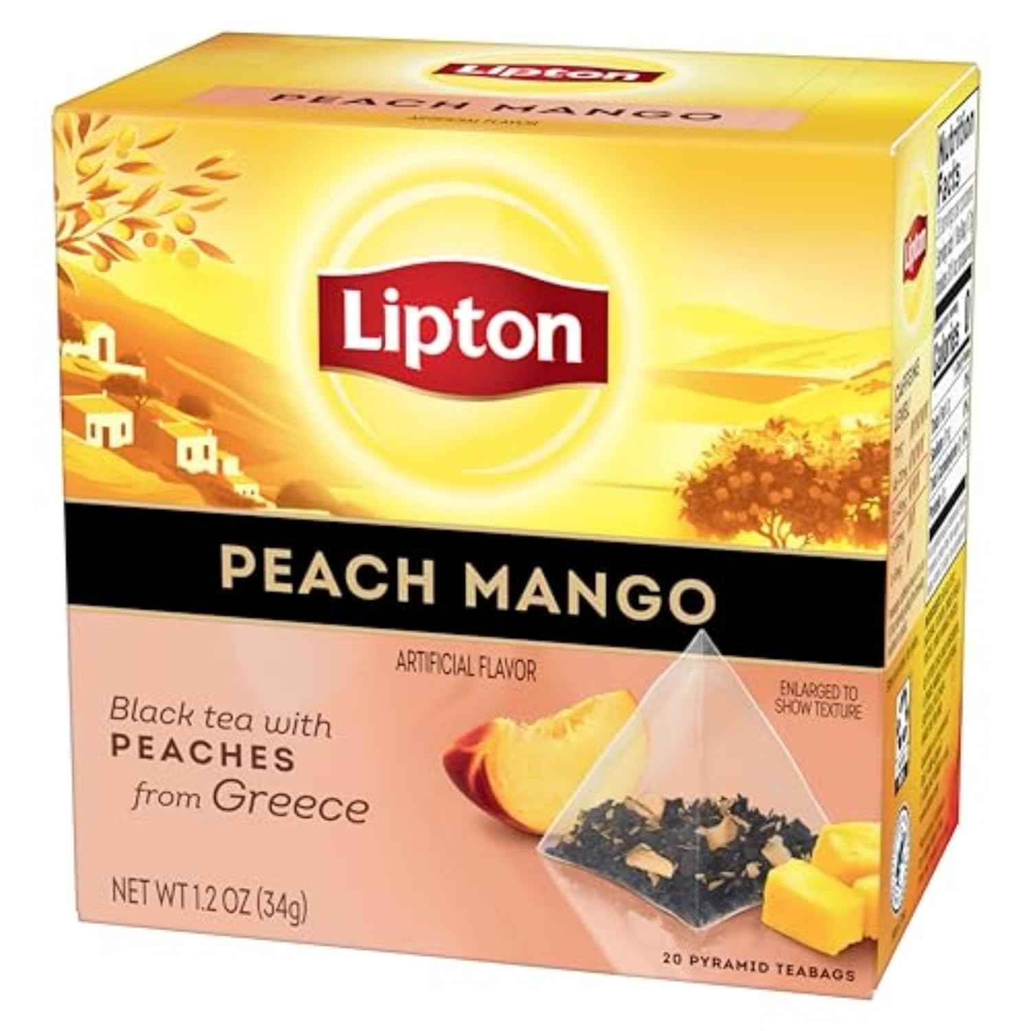 Lipton Peach Mango Black Tea – Mindful Morning Ritual Pyramid Bags for a Calming Daily Pause
