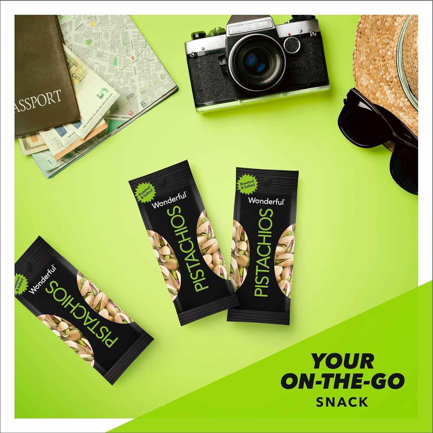 Wonderful Pistachios 1.5oz Single-Serve Bags – Shelf-Stable Snack for Road Trips and Camping