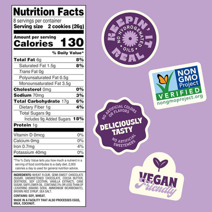 Back to Nature Chocolate Chunk Cookies – Simple Plant-Based Staple for the Uncluttered Pantry, 7.5 oz Box