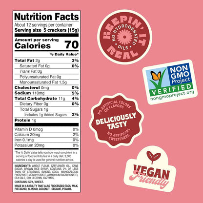 Back to Nature Classic Round Crackers – Durable Vegan Snack for Road Trips and Travel, 6.5 oz Box