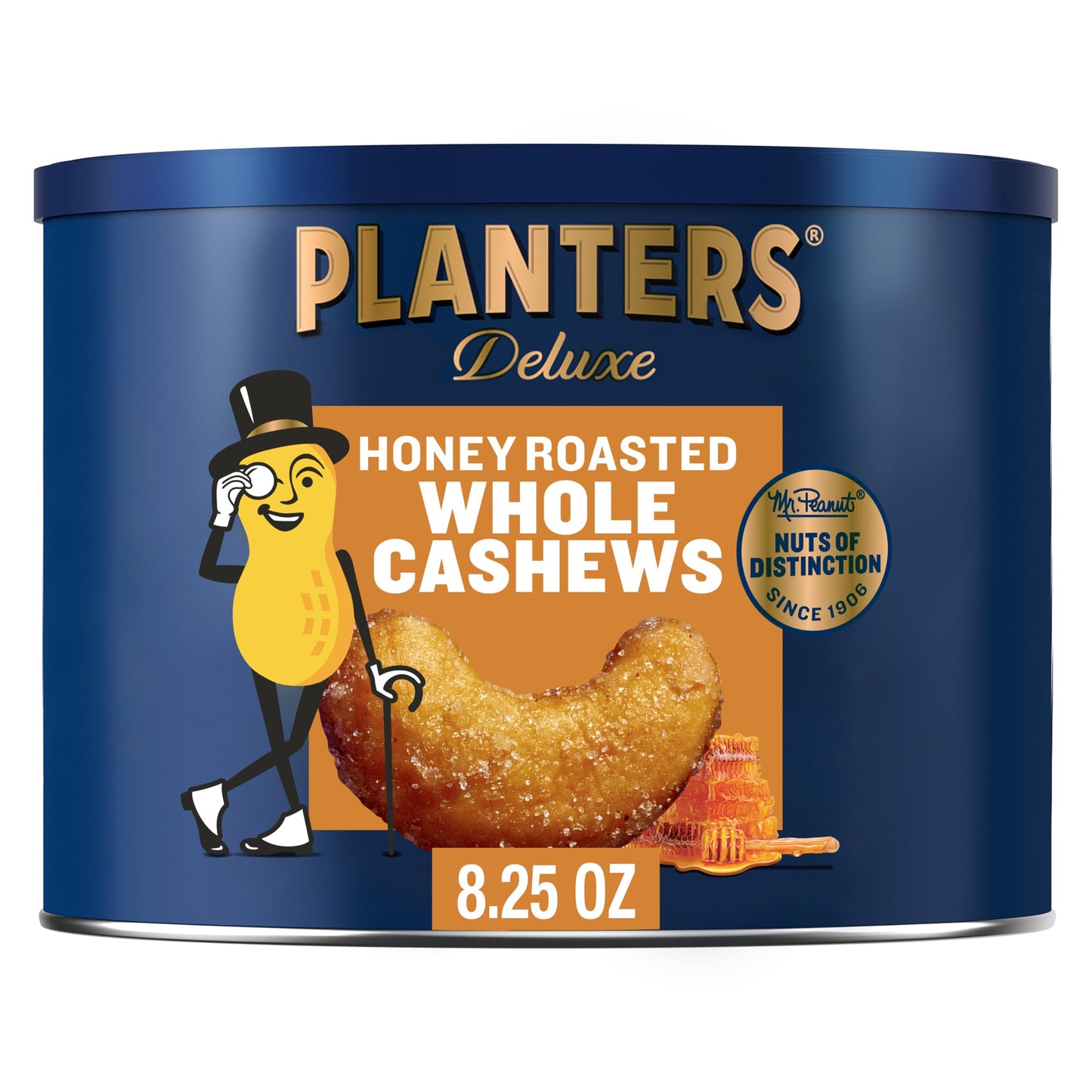 PLANTERS Deluxe Salted Whole Cashews – Office Desk Snack for Midday Hunger, 5g Plant Protein