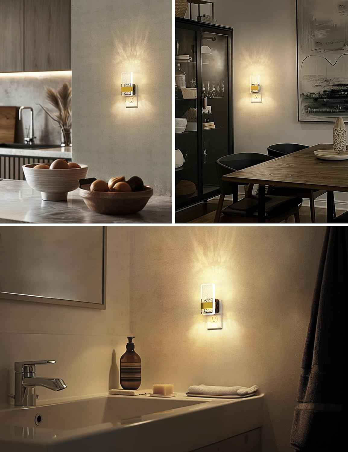 L LOHAS LED Night Light – Flameless Nightlight for Bathroom and Hallway, Dusk to Dawn Sensor for Safer Night Navigation