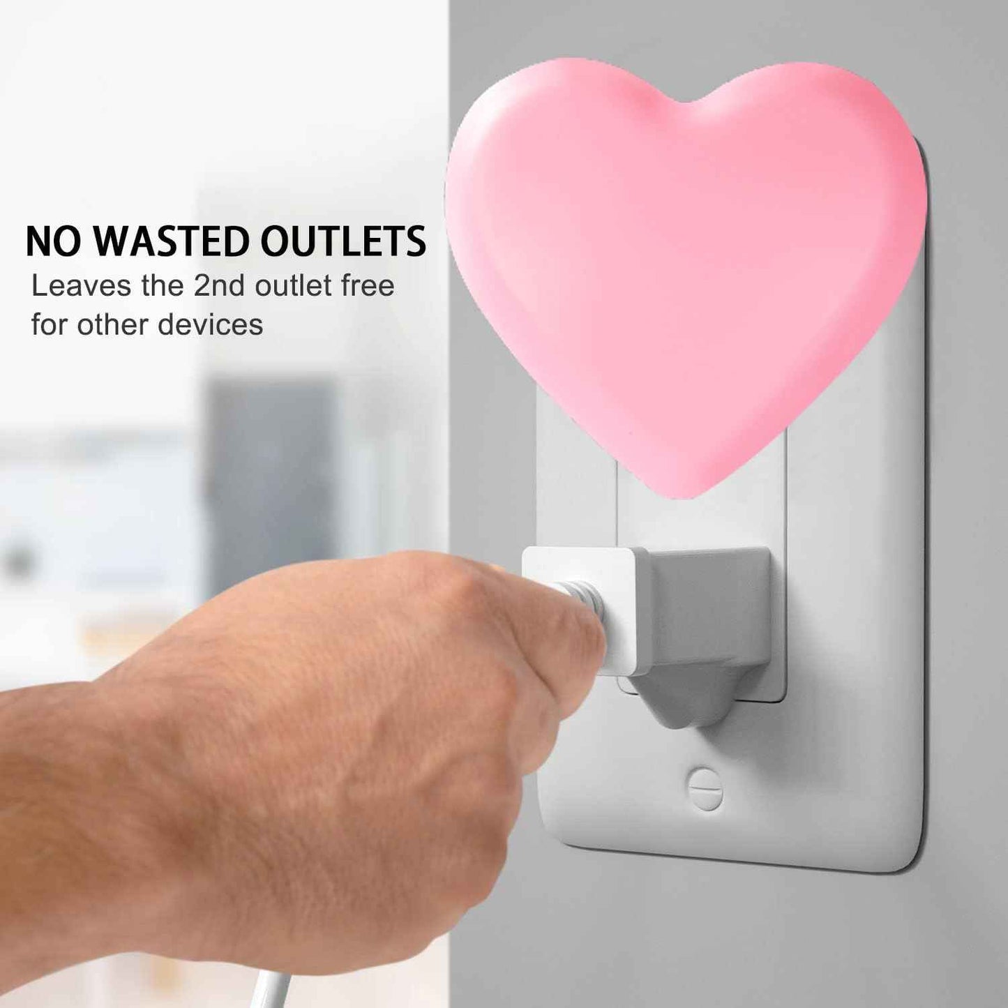 INZU Heart-Shaped LED Night Light Gift – Cute Pink Plug-in for Baby Shower, New Mom, and Toddler Birthday Present