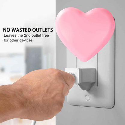 INZU Heart-Shaped LED Night Light Gift – Cute Pink Plug-in for Baby Shower, New Mom, and Toddler Birthday Present