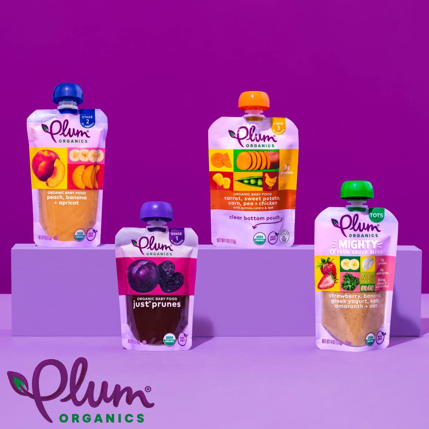 Plum Organics Mighty 4 Toddler Food Pouch – Daycare Lunchbox Snack for Picky Eaters 12+ Months