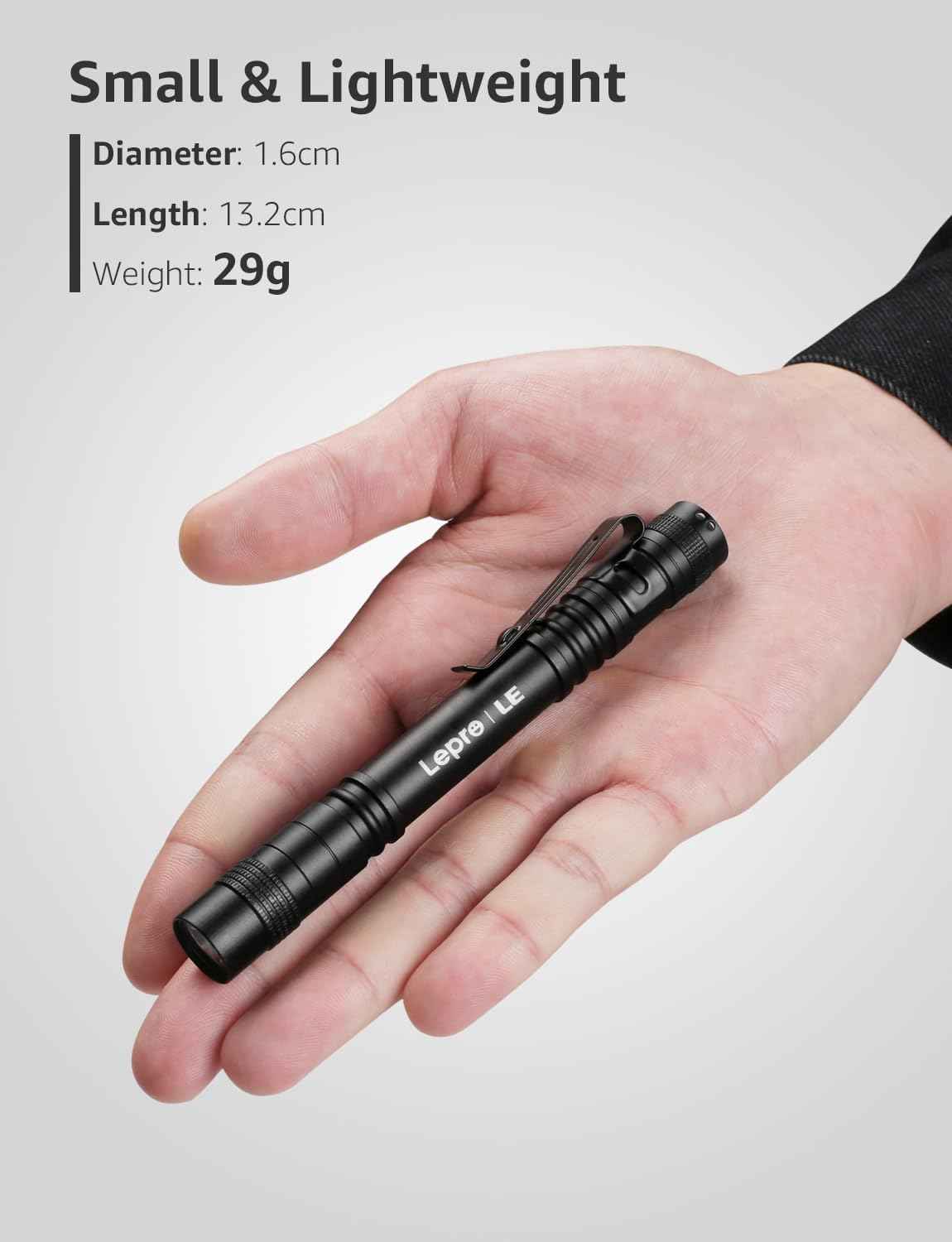 LE LED Pen Flashlight – Pocket Camping Light for Hiking Trails, Campsites and Night Walks