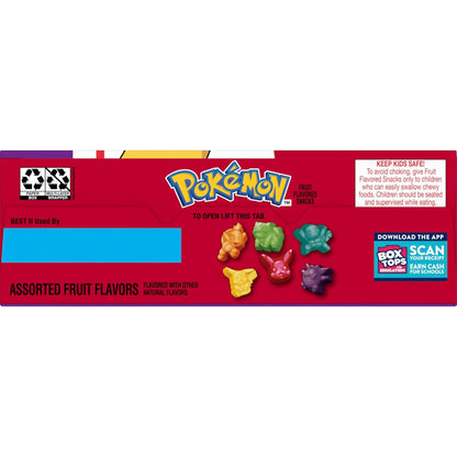 Pokemon Fruit Flavored Snacks, Chewy Lunchbox Treat Pouches for Kids' School Lunches, Gluten Free Value Pack, 17.6 oz, 22 Pouches