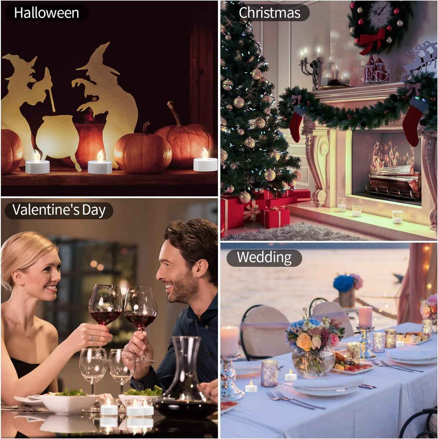 KOABY LED Tea Lights – Flickering Votive Candles for Living Room Mantle and Shelf Styling