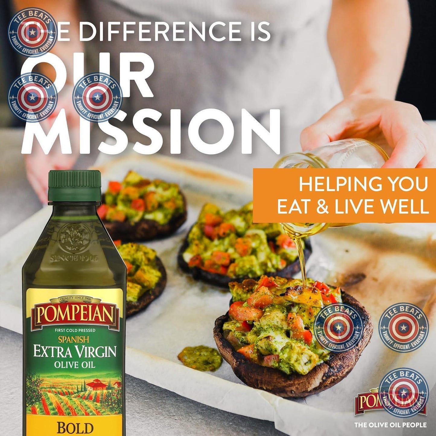 Pompeian Spanish Bold Extra Virgin Olive Oil – Thoughtful Housewarming & Hostess Gift for Foodie Friends, 16 Fl Oz
