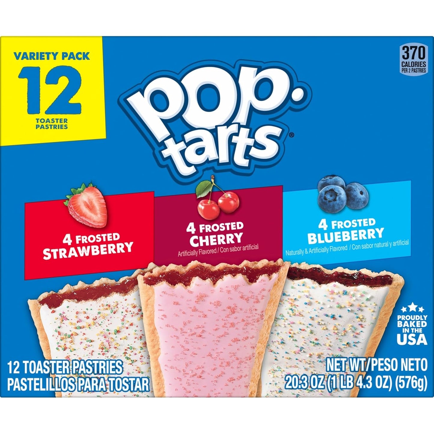 Pop-Tarts Toaster Pastries, Office Desk Snack and Quick Breakfast, Variety Pack, 20.3oz Box (12 Count)